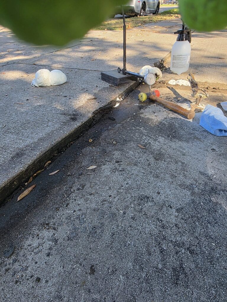 Professional concrete lifting crew working in Crosby Texas