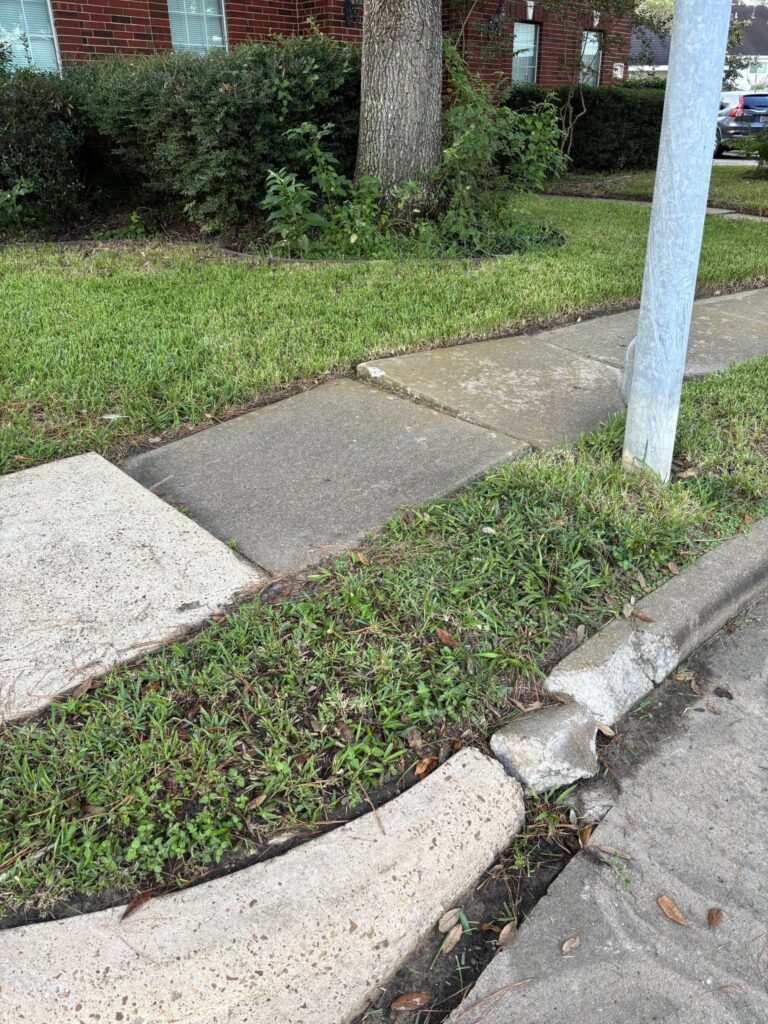 Concrete sidewalk trip hazard repair project